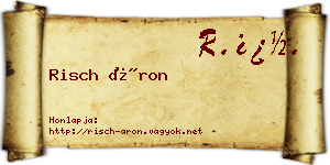 Risch Áron névjegykártya